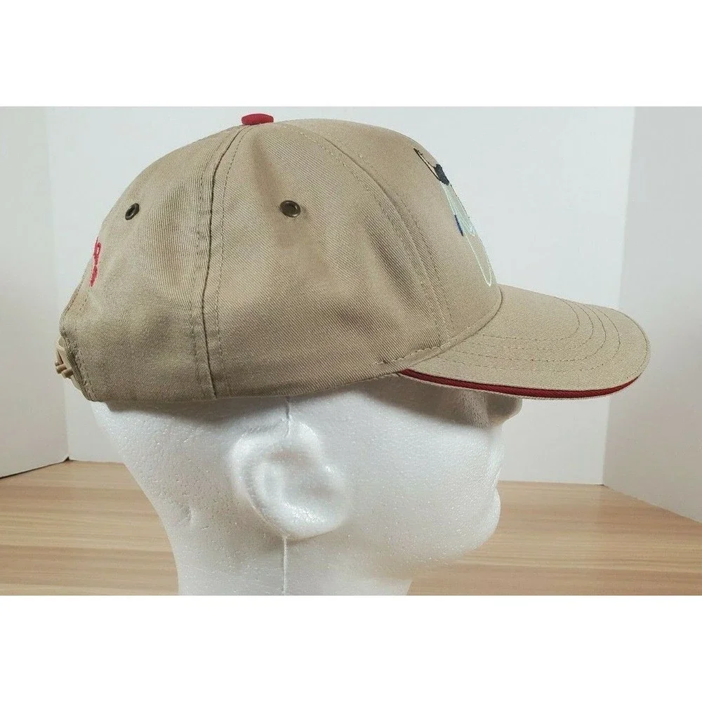 Vtg Dad Hat Tan Red Snapback Embroidered Southwest‎ Sutton Ropes Made in USA